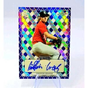 2022 Leaf Perfect Game Nat Showcase - Metal Auto Griffin Graves REFRACTOR